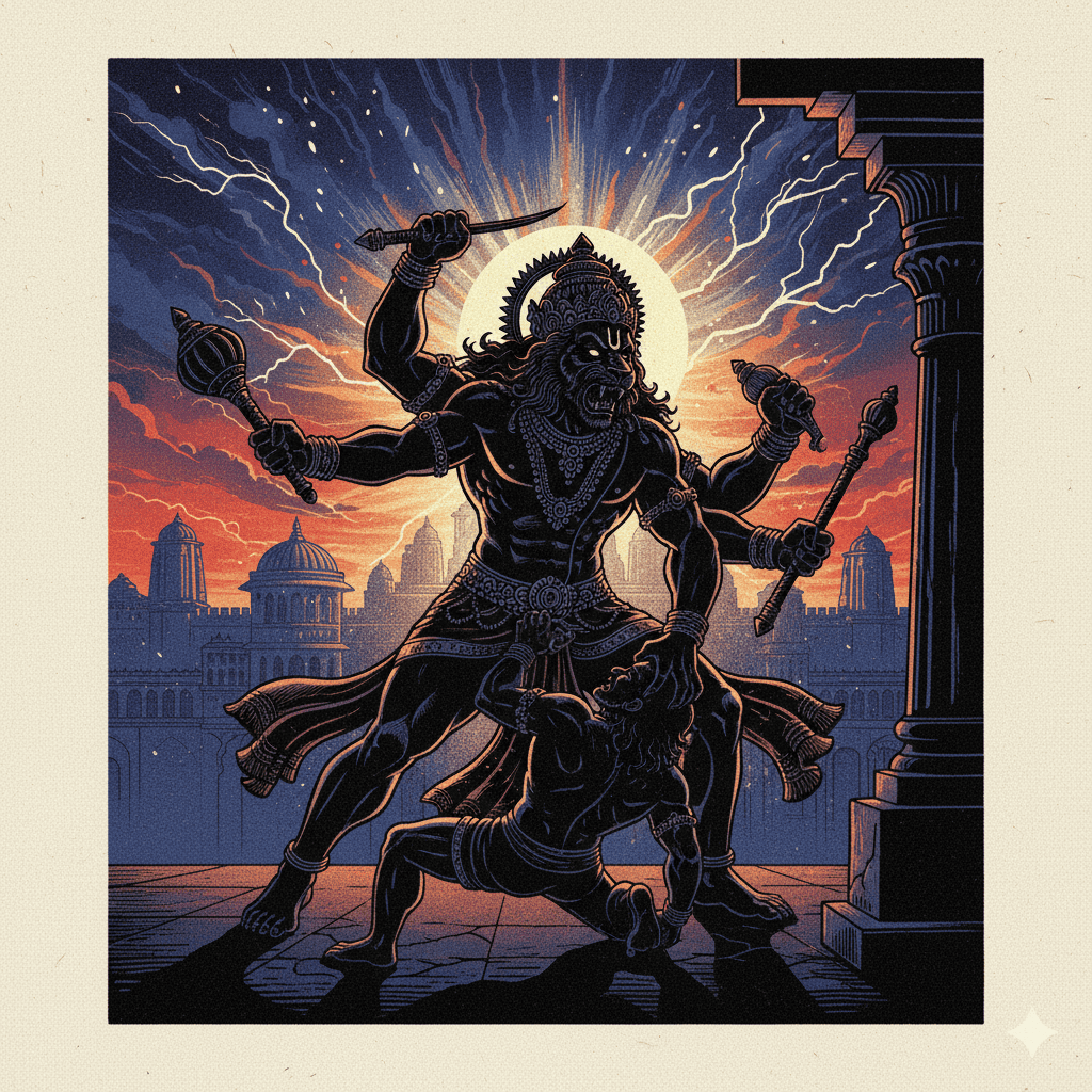 4. Narasimha (The Man-Lion) - Dashavatara avatar of Lord Vishnu