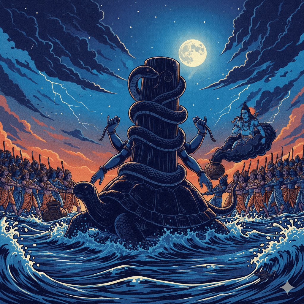 The Churning of the Ocean - Divine story from Hindu mythology
